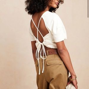 Banana republic strapped back slub top in IVORY